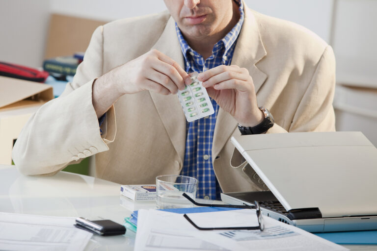 A man taking antidepressant