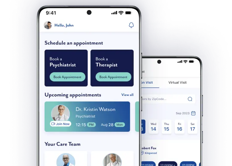 Mobile screen displaying PsychPlus application's homepage